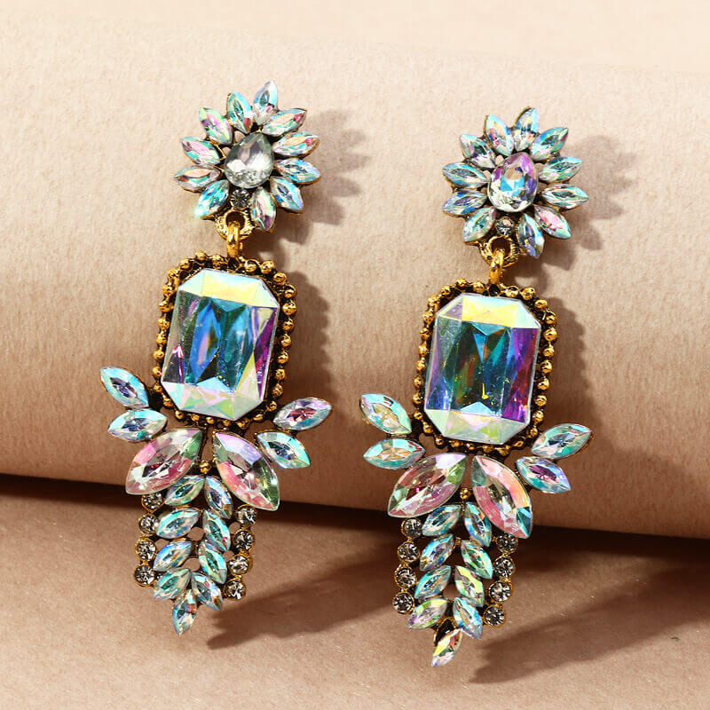 

Lovely Trendy Rhinestone Decorative Multicolor Earring, Multi