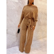 Lovely Trendy Bandage Design Loose Yellow Two Piec