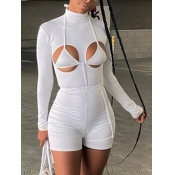 Lovely Sexy Half A Turtleneck Hollow-out White One