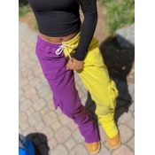 Lovely Street Patchwork Purple Pants