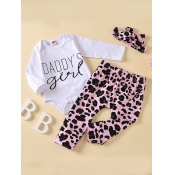 Lovely Trendy O Neck Letter Print White Girl Two-p