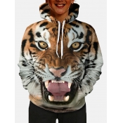 Lovely Trendy Hooded Collar Tiger Stripes Boy Hood