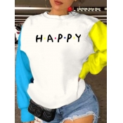 LW Plus Size Dropped Shoulder Letter Print Patchwo