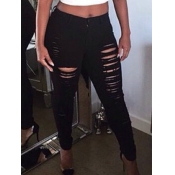Lovely Street Broken Holes Black Jeans