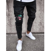 Lovely Casual Print Black Men Jeans