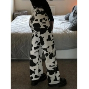 lovely Stylish High-waisted Tie-dye Black And Whit