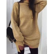 Lovely Plus Size Casual Half A Turtleneck Loose Kh