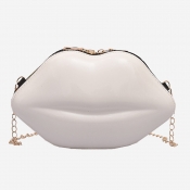 Lovely Trendy Lip White Crossbody Bags