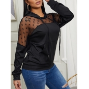 Lovely Chic Patchwork Black Hoodie