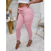 Lovely Stylish Pocket Patched Pink Pants