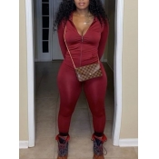 LW Turndown Collar Zipper Design Tracksuit Set