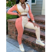 LW Color-lump Drawstring Tracksuit Set