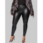 LW Plus Size Casual Basic Skinny Black Pants
