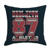 Lovely Stylish Letter Print Red Decorative Pillow 