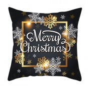 Lovely Christmas Day Print Black Decorative Pillow