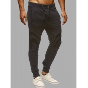 Lovely Casual Patchwork Black Men Pants