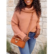 Lovely Stylish Turtleneck Dropped Shoulder Long Sl