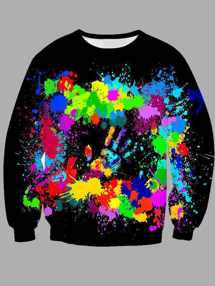 

Lovely Street O Neck Print Black Hoodie