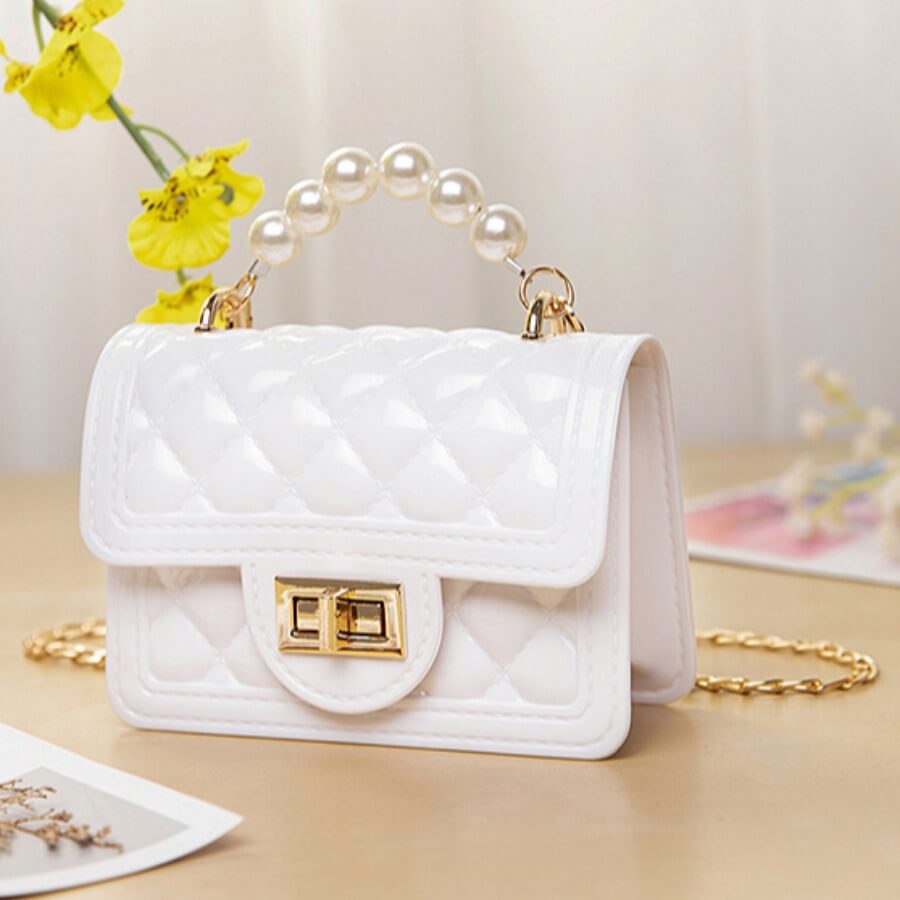 

LW Trendy Chain Strap White Crossbody Bags