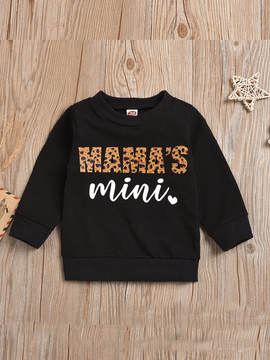 

Lovely Girl Casual O Neck Letter Print Black Hoodie