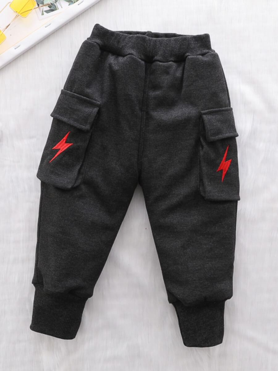 

Lovely Street Pocket Patched Dark Grey Boy Pants