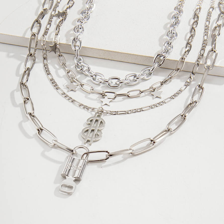 

Lovely Trendy Hollow-out Silver Necklace