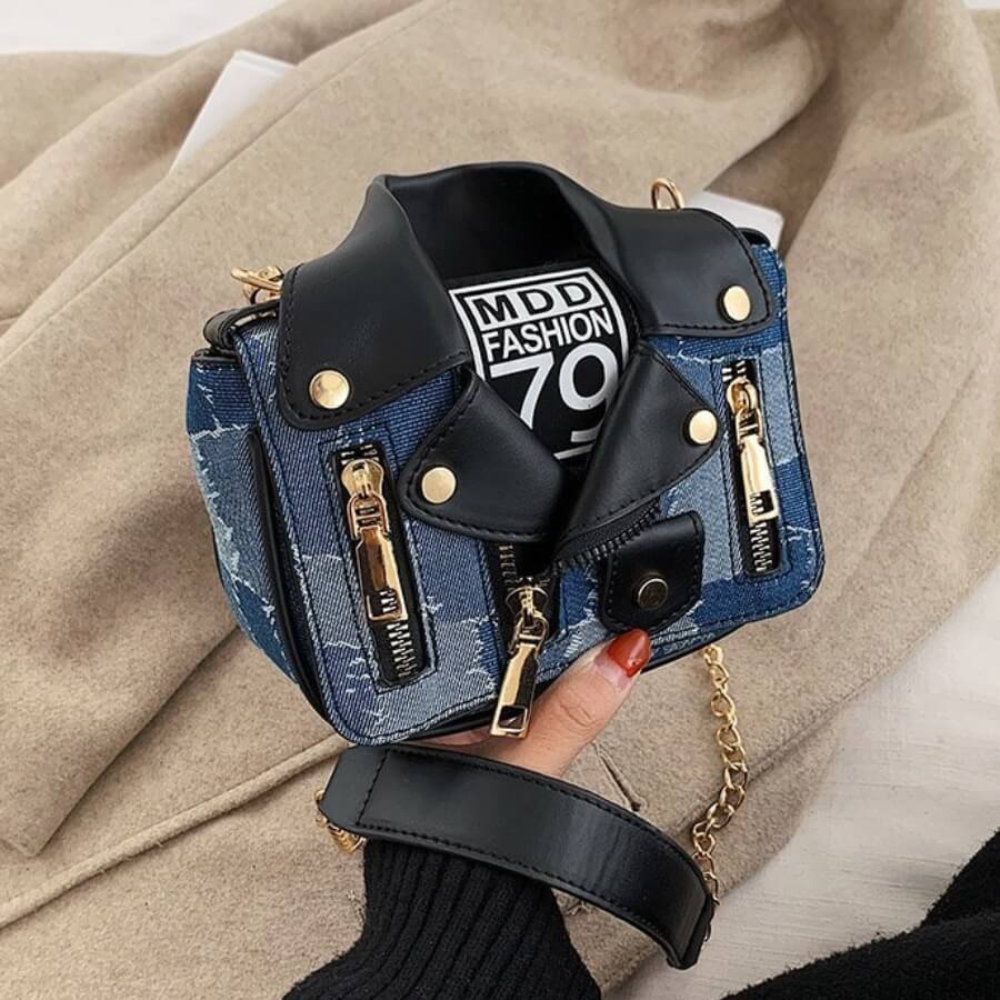 

Lovely Chic Patchwork Blue Messenger Bag