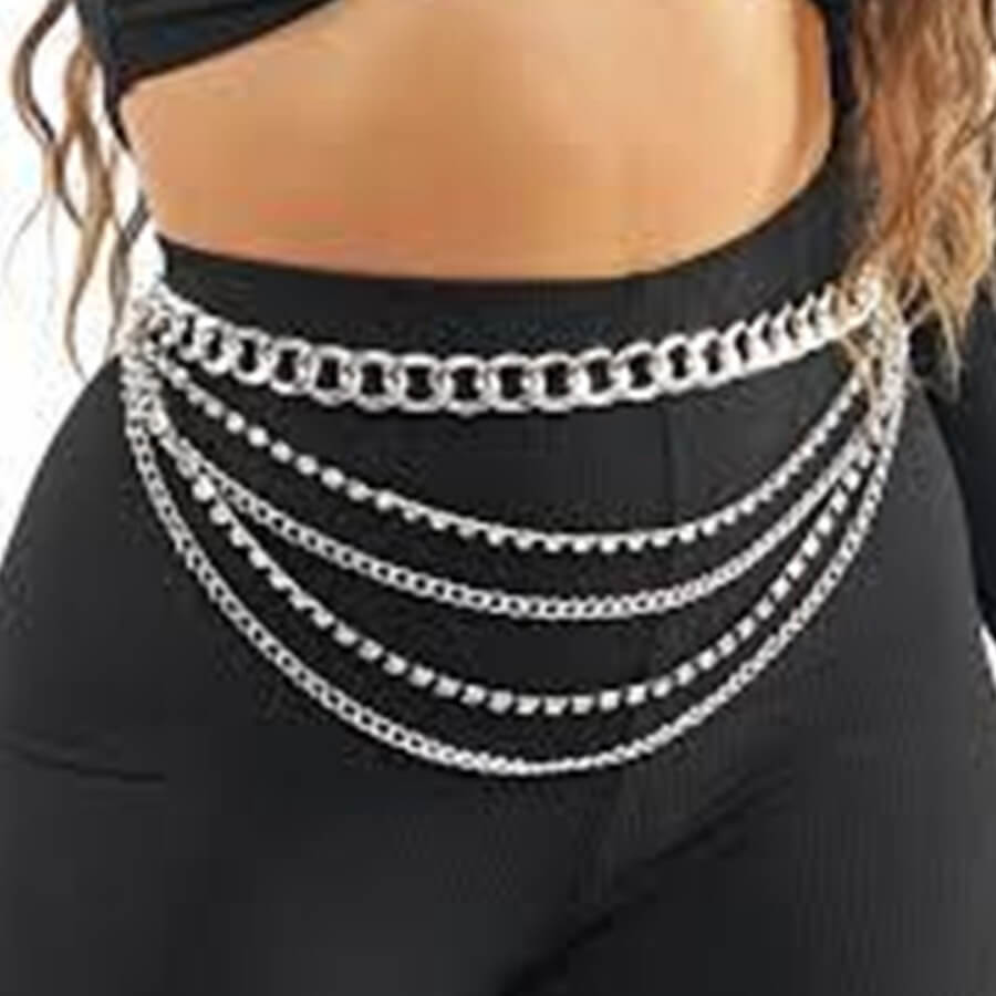 LW Stylish Hollow-out Silver Body Chain