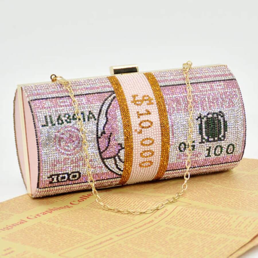 

Lovely Trendy Rhinestone Decorative Pink Crossbody Bag