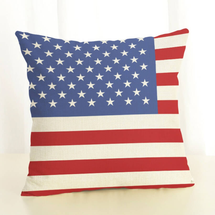 

Lovely American Flag Print Red Decorative Pillow Case