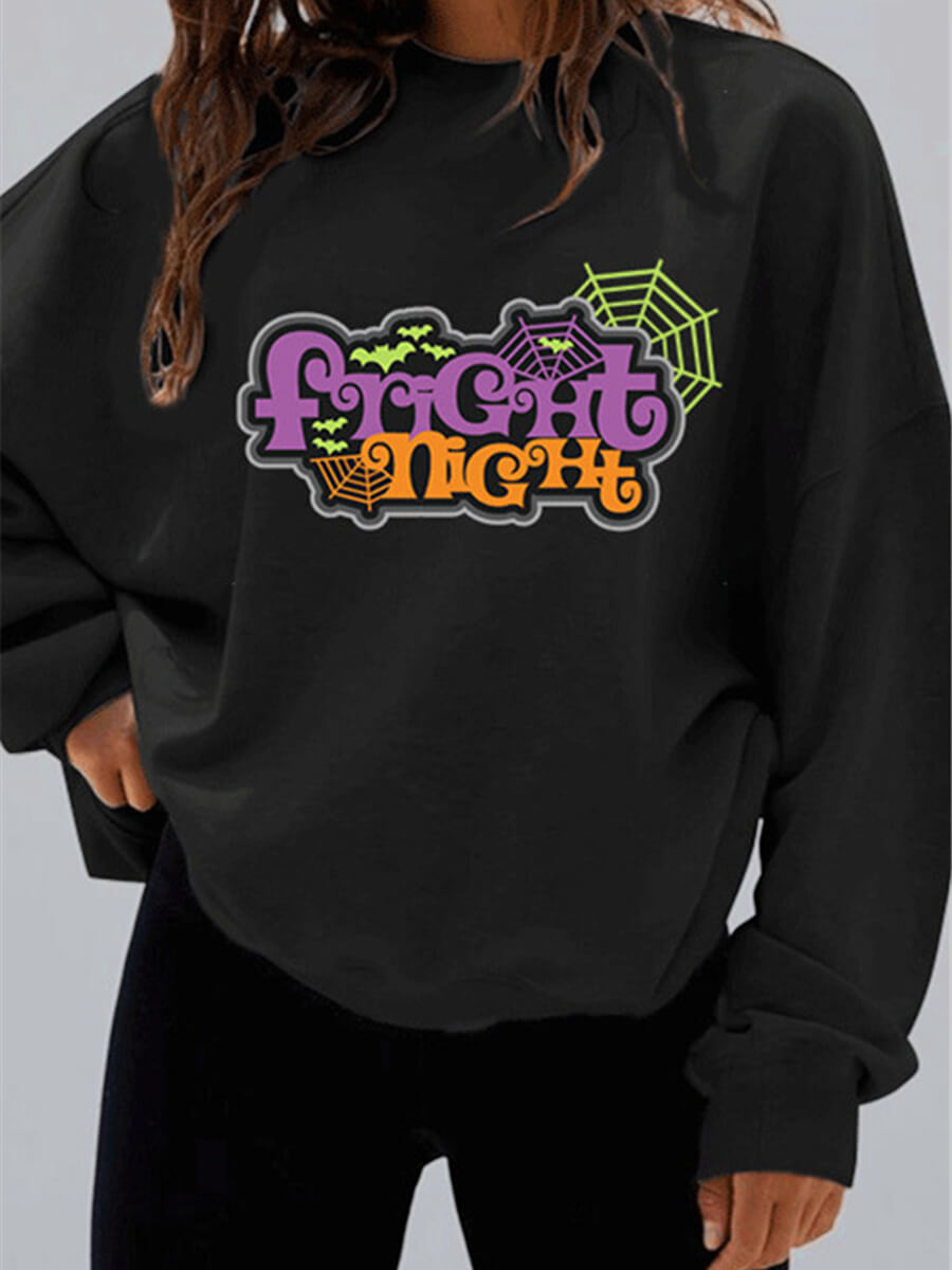 

Lovely Casual O Neck Letter Print Black Plus Size Hoodie