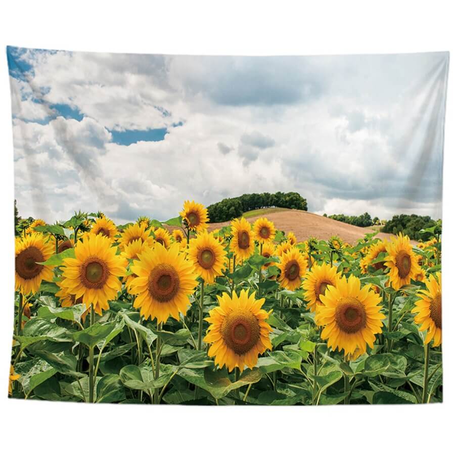 

Lovely Sunflower Print Patchwork Yellow Wall Cloth