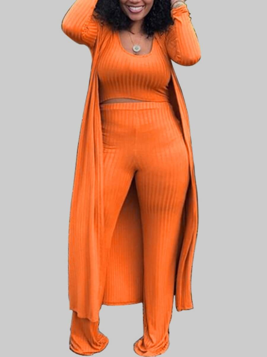 

Lovely Casual U Neck Croci Plus Size Two-piece Pants Set