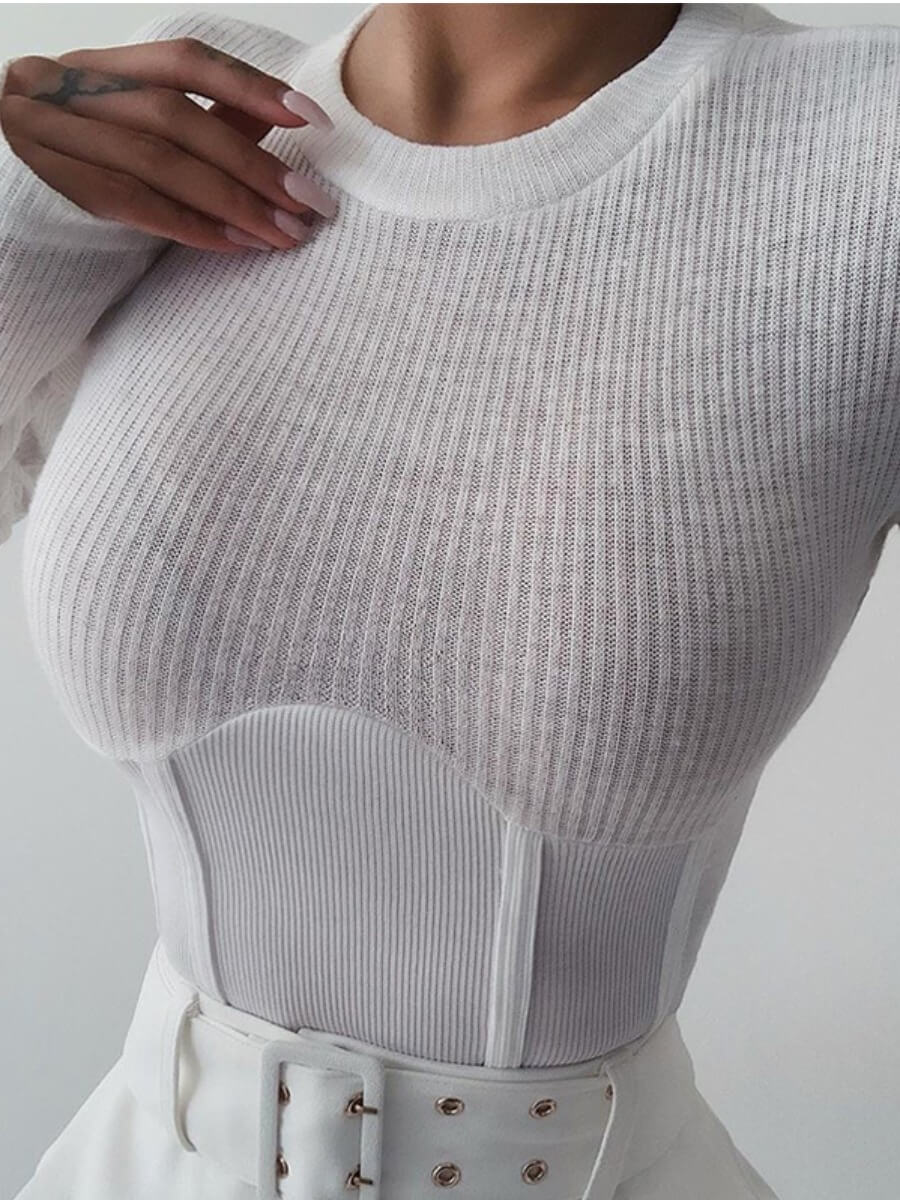 

Lovely Chic O Neck Basic Skinny White T-shirt