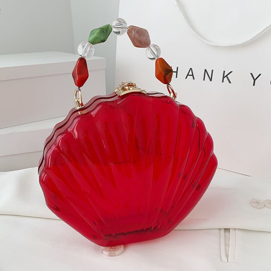 

Lovely Casual Shell See-through Red Crossbody Bag