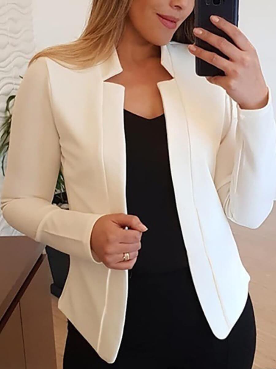 

Lovely Formal Basic Skinny White Blazer