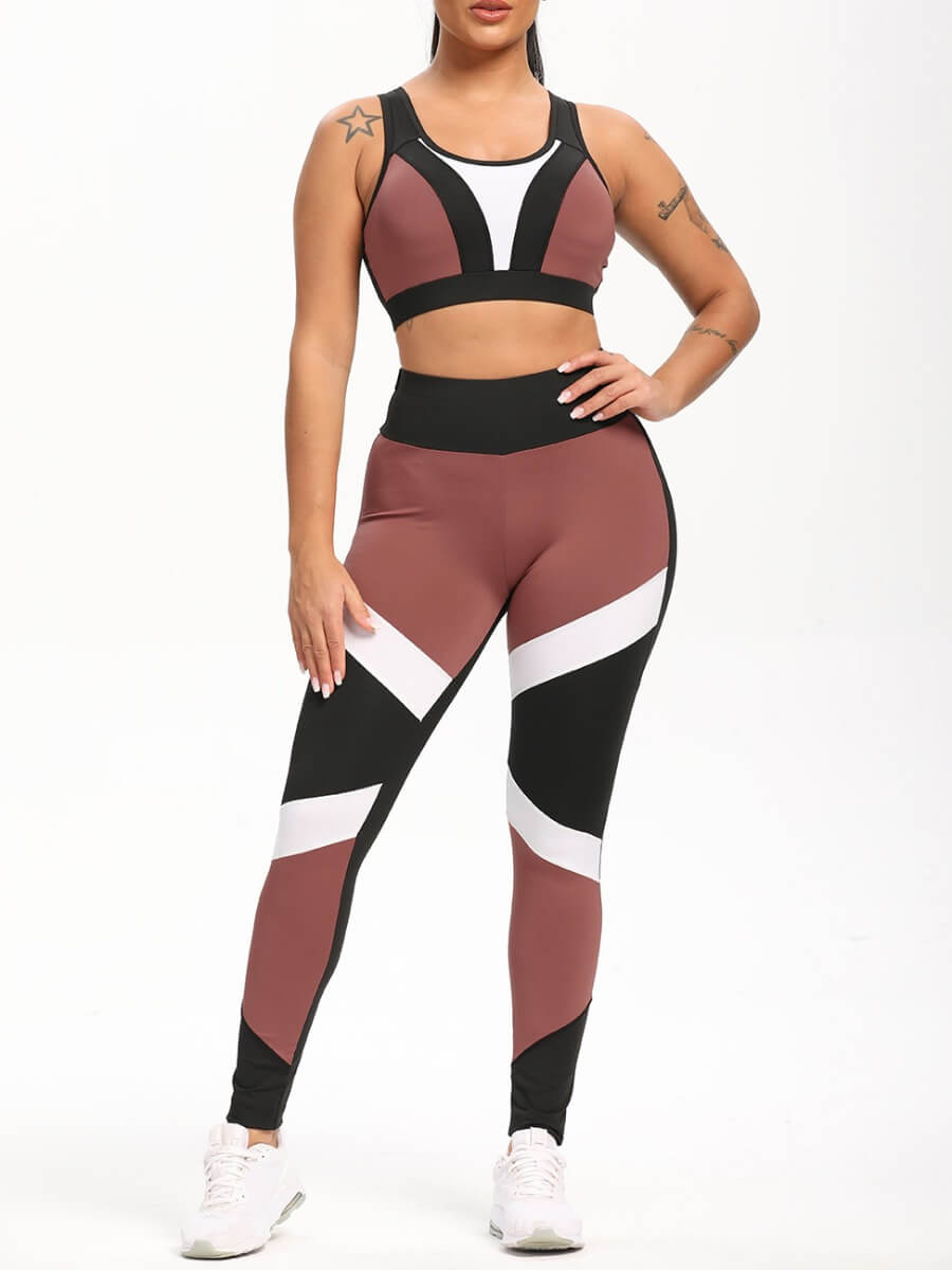 

Lovely Sportswear Color-lump Patchwork Black Leggings