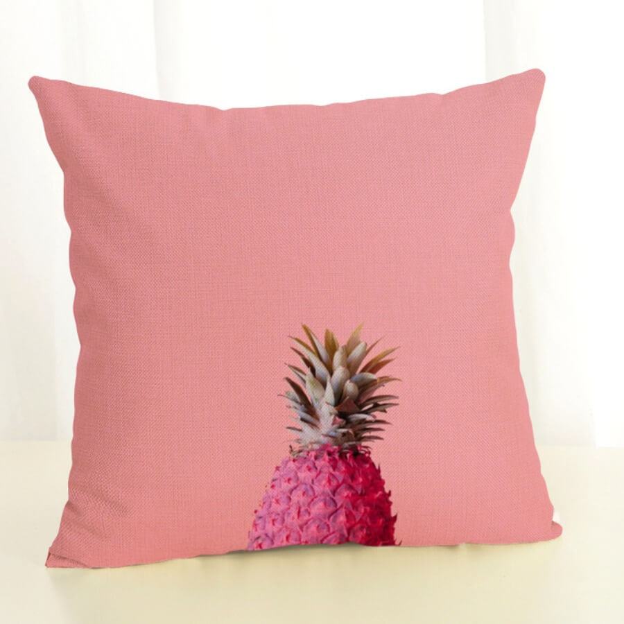 

Lovely Casual Pineapple Print Rose Red Decorative Pillow Case