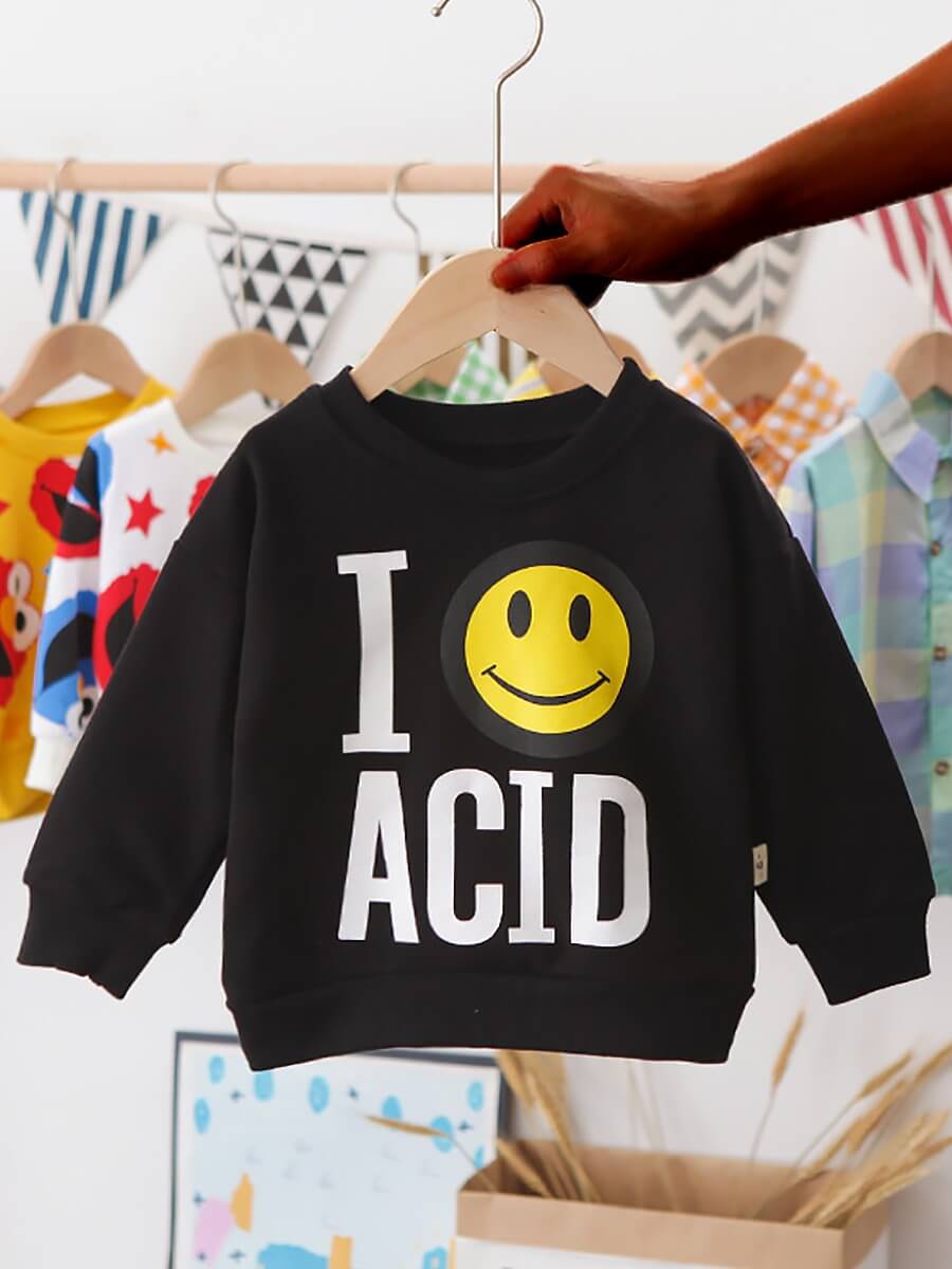 

Lovely Street Cartoon Letter Print Black Boy Hoodie