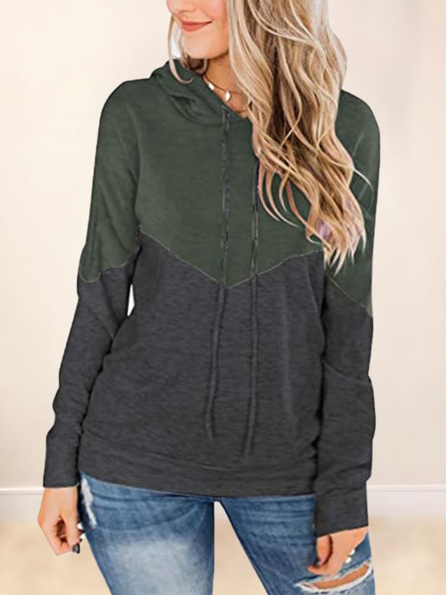 

Lovely Casual Hooded Collar Patchwork Green Plus Size Hoodie