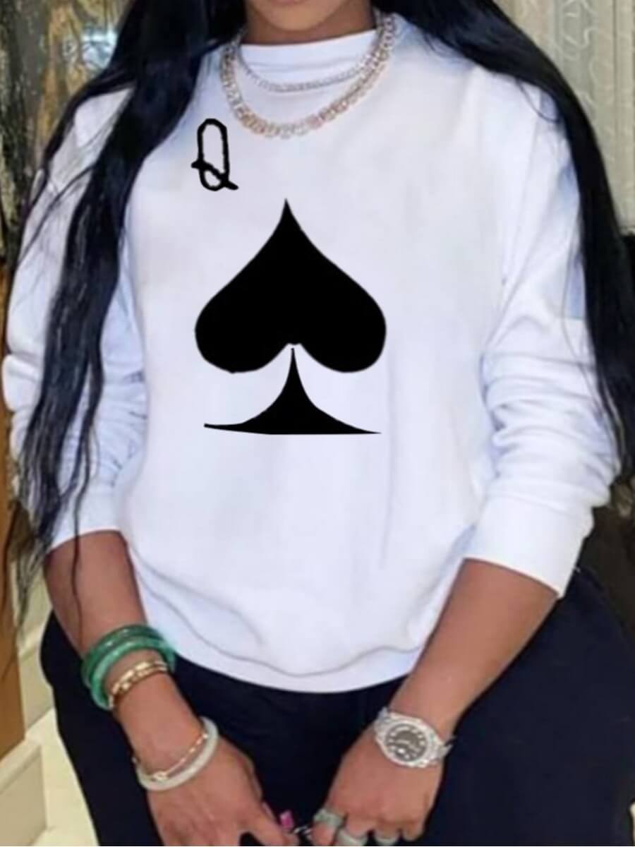 

Lovely Casual Letter Heart-shaped Print White Plus Size Hoodie