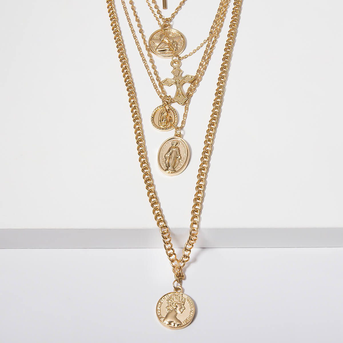 

Lovely Stylish 6-piece Gold Necklace