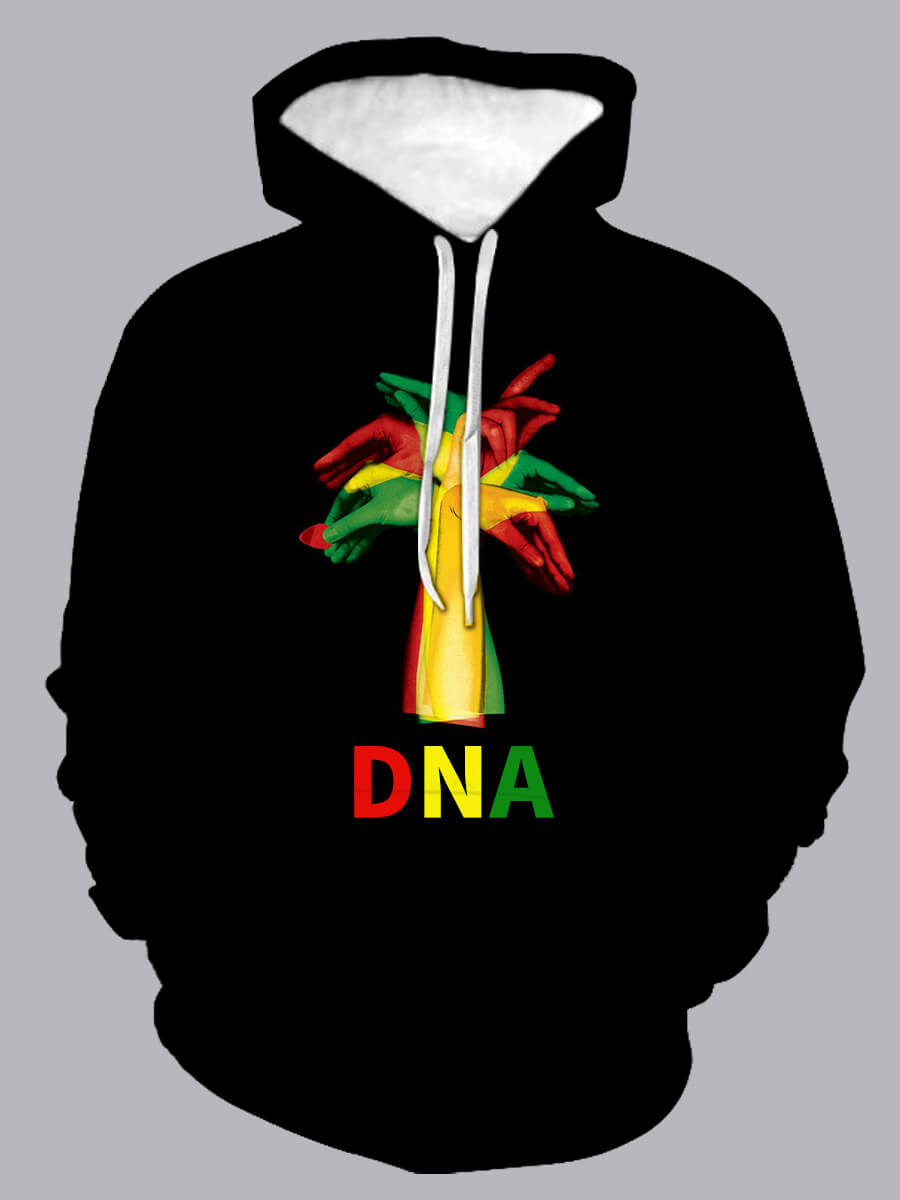 

Lovely Street Letter Print Patchwork Black Men Hoodie