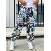Lovely Street Print Multicolor Pants