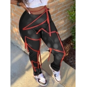 Lovely Casual Striped Skinny Red Pants