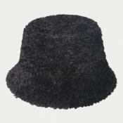 Lovely Trendy Lamb Fleece Black Hat