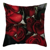 Lovely Flower Print Dull Red Decorative Pillow Cas