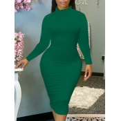 Lovely Casual Basic Skinny Green Knee Length Plus 