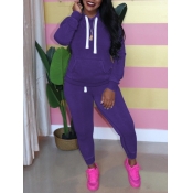 LW BASICS Hooded Collar Kangaroo Pocket Tracksuit 