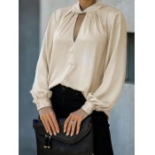 Lovely Formal Hollow-out Puffed Sleeve Apricot Blo